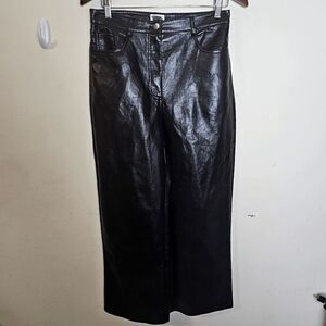 Wilfred The Melina Faux Leather Pants Women's Black Size 8 Cropped